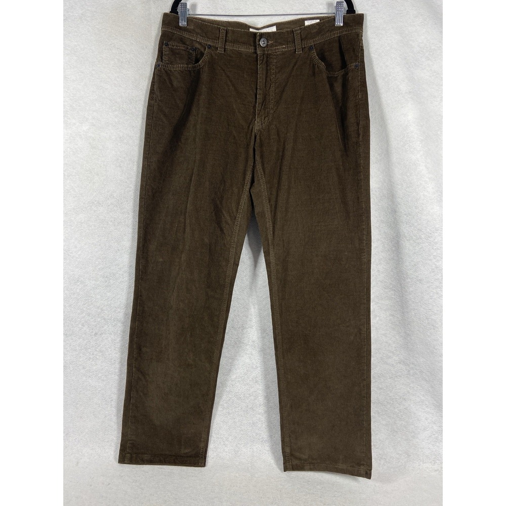 Brax Pants Mens 36x31 Brown Cooper Fancy Corduroy Regular Fit Stretch Straight